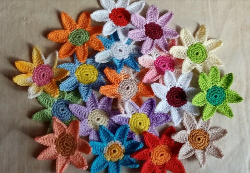 Lotto fiori uncinetto - 5,