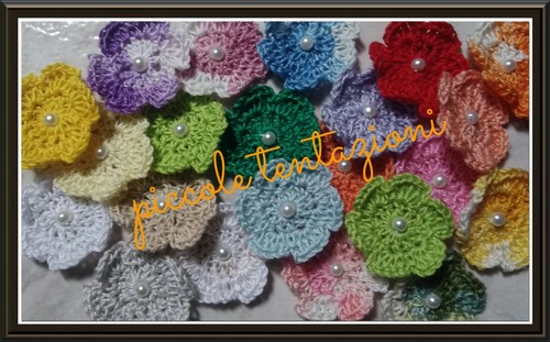 Lotto fiori uncinetto e - lotto,
