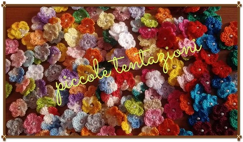 Lotto fiori uncinetto - lotto, 50